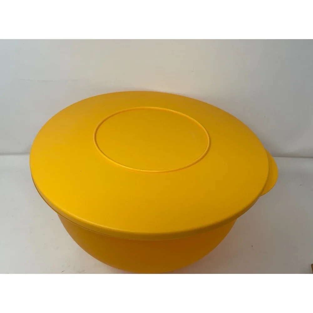 Tupperware Impressions 4.3L Mixing Storage Bowl #3091 Orange w/ Lid Large Servin